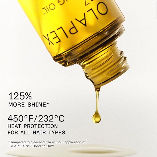 Olaplex N°7 Bonding Oil met 125% meer glans en 450°F/232°C hittebescherming.