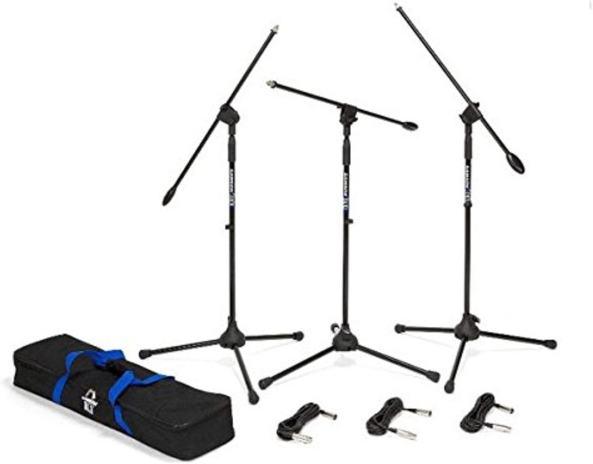 3-Pack Microfoonarm Statief met Kabel en Opbergtas - Professioneel Studio Set