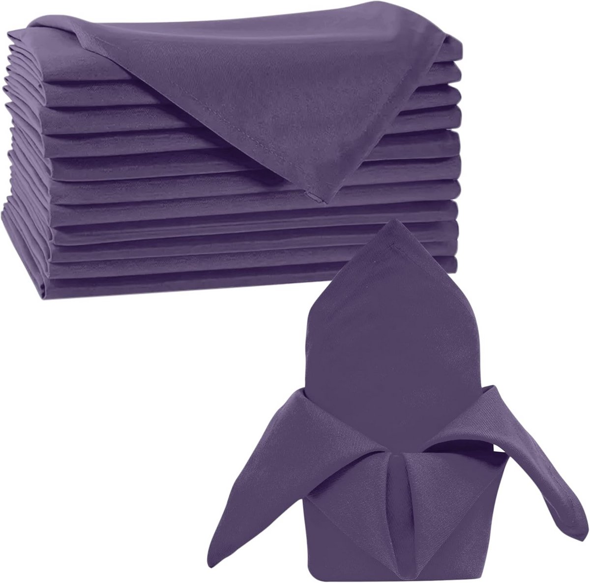Set van 20 Luxe Paarse Stoffen Tafelservetten 50x50cm voor Diner en Feesten