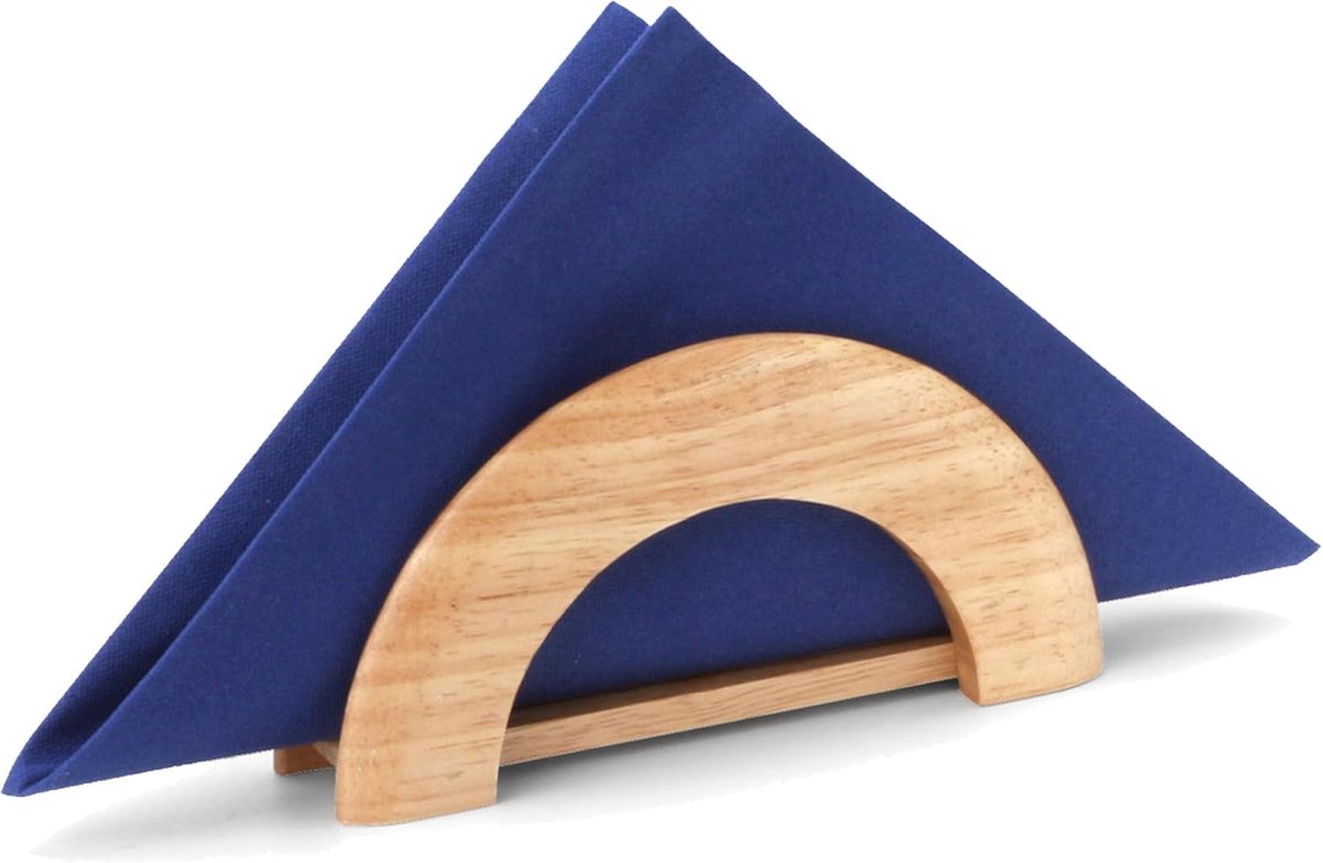 Servethouder van rubberhout voor papier en stof, 18 x 8,5 x 4,5 cm