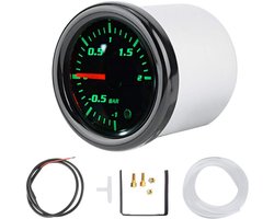Turbo Boost Meter - Motor Tuning - Motorprestaties Meten - Universeel LED Display - 52mm Diameter - Zwart