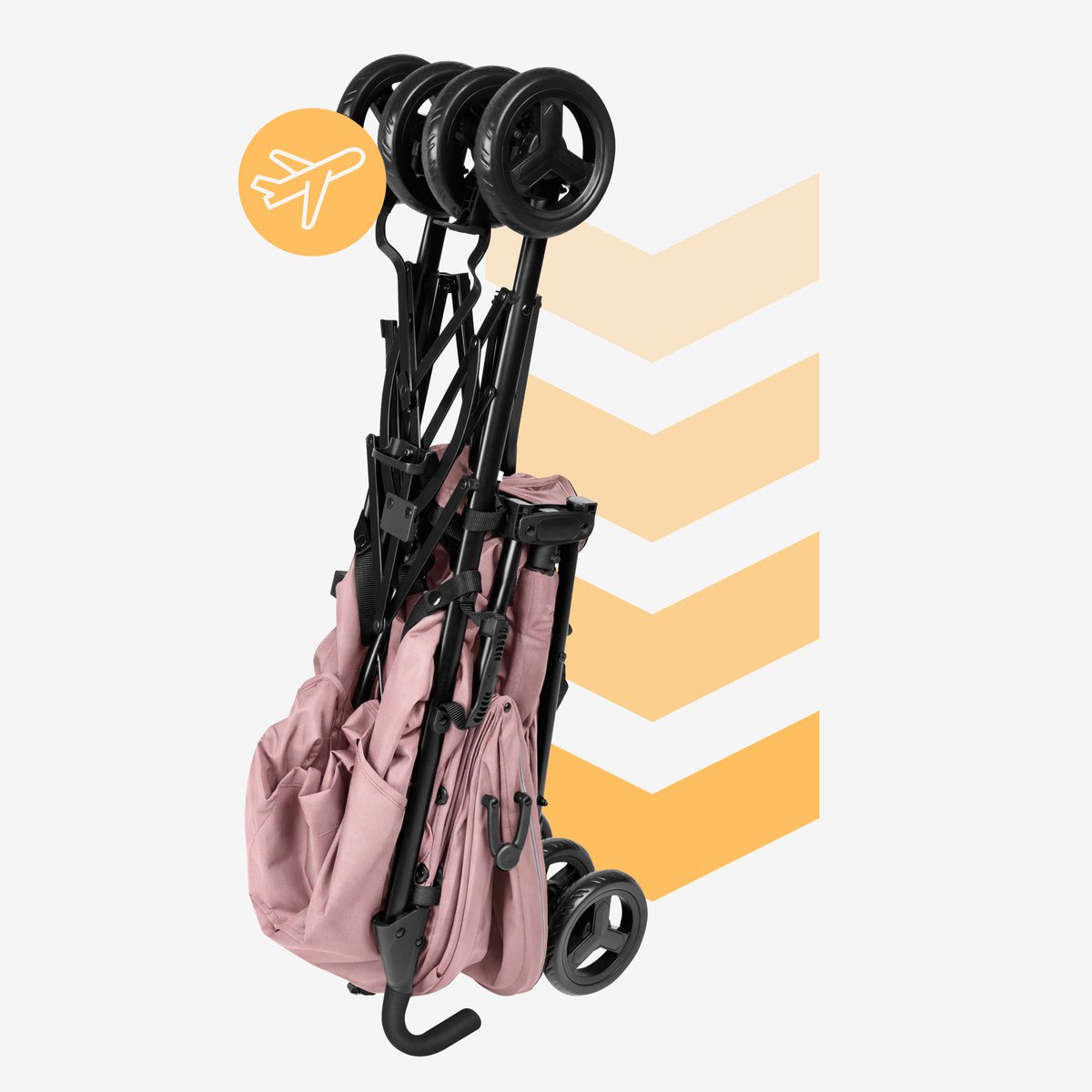 Tulano Davos 35 - Kinderwagen - Buggy - Lichtgewicht Wandelwagen met XXL Zonnekap - Verstelbare Rugleuning - Tot 22 kg -Roze – foto 8