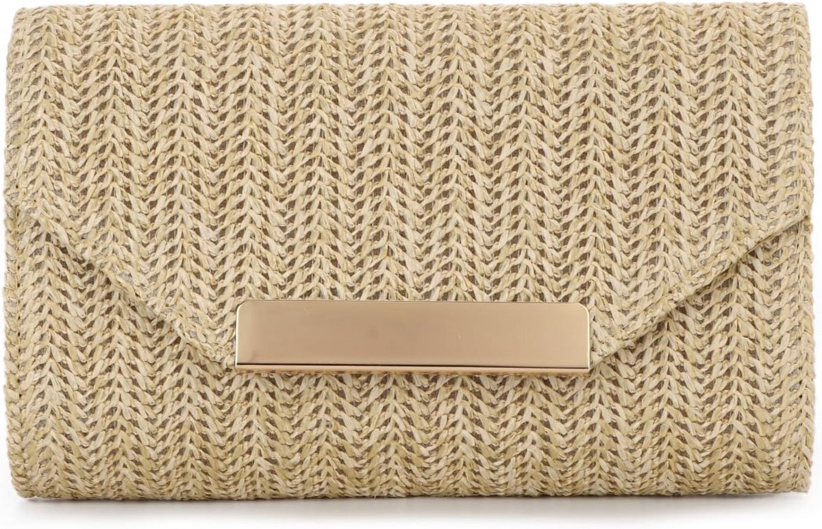 Dames Clutch Stro Rotan Zomertas Strandtas voor Bruiloft Vakantie Feest