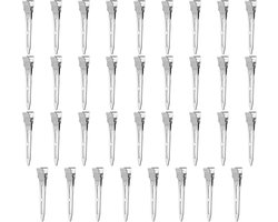 35 Stuks Zilveren Krokodillenklemmen voor Haar - 5.5 cm Metalen Speldjes voor Kapsels en Knutselen