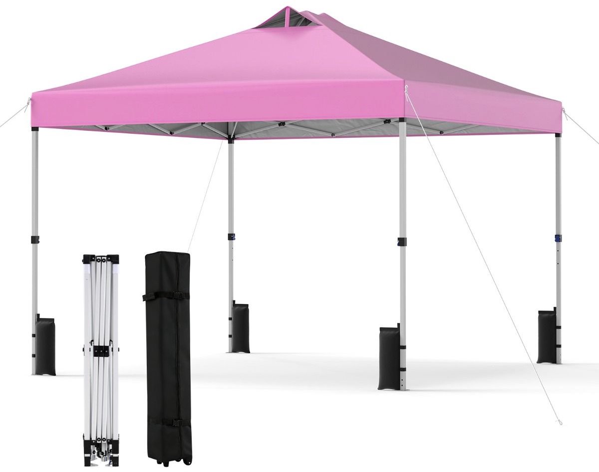 Partytent - 3x3 m - Zijwanden - Easy Up - Paviljoen - Opvouwbaar - Waterdicht - Weerbestendig - Roze