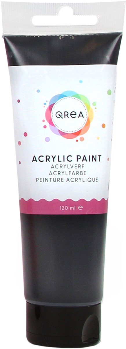 Acrylverf qrea 120 ml zwart | 6 stuks