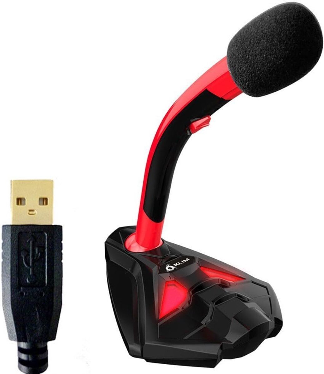 USB Desktop Microfoon met Verlichting voor PC, PS4, Mac en Switch - Plug & Play Gaming & Streaming Microfoon