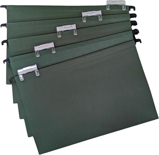 Esselte Hangende Mappen – 50 Stuks, Versterkt, Foolscap Formaat (41x24cm), Met Transparant Vizier – Gemaakt Van 100% Gerecycled Karton – Bruin