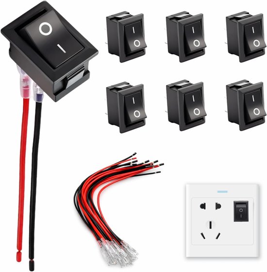 4 Stuks Mini Tuimelschakelaar SPST Aan/uit – 12V DC 25A – 2 Pinnen – Met Waterdichte Dop – Montagegat 12mm 5 miniatura