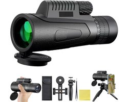 Monoculair BAK4 Prism - Enkele Verrekijker - Natuur Verkenning - FMC Lens Coating - 12x Vergroting - Zwart