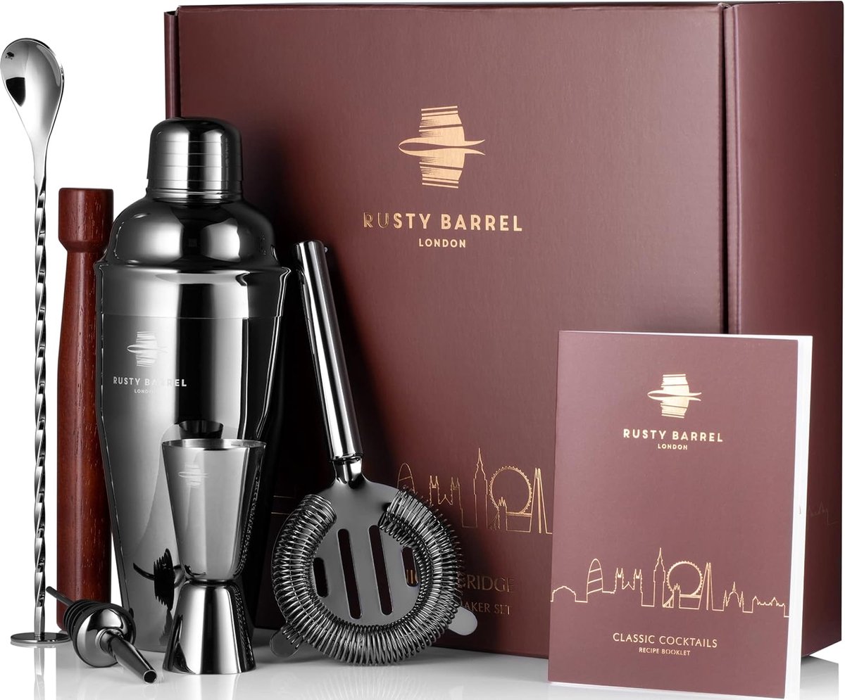 Luxe Cocktail Shaker Set voor Thuisbars met Bar Accessoires in Geschenkdoos