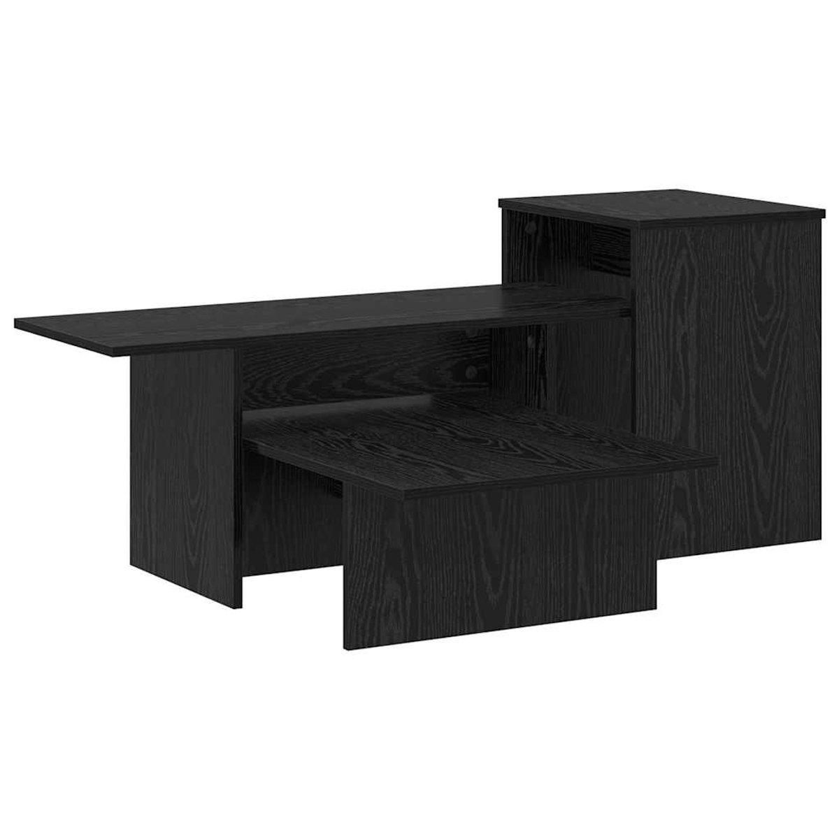 vidaXL Wandtafel - Zwart - Eiken - 91,5 - x - 35 - x - 38,5 - cm - Bewerkt - hout Zwart eiken
