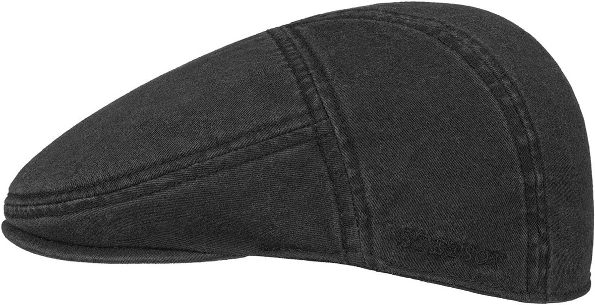 Katoenen flatcap met verstevigde klep