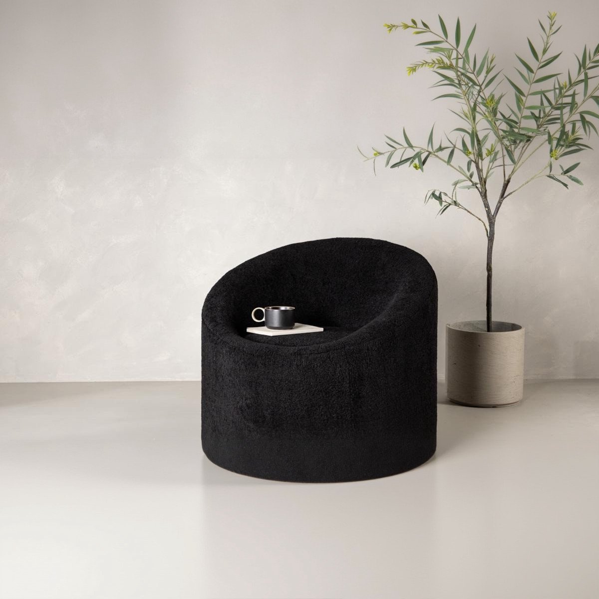 Svea - Nuko fauteuil - teddy - zwart