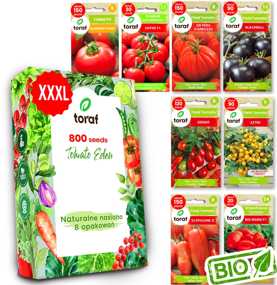 Extralink Tomatenzaad Set 8 Stuks Malinowy, Grond- & Cocktailtomaten Voor Kas & Moestuin