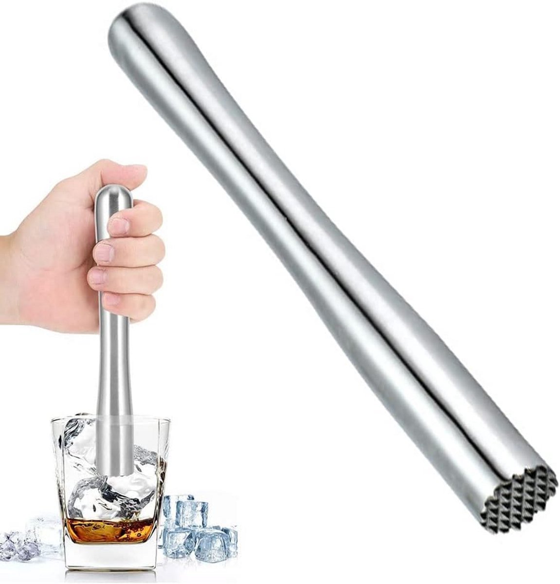 Stainless Steel Drink Muddler en Fruit Crusher voor Cocktails