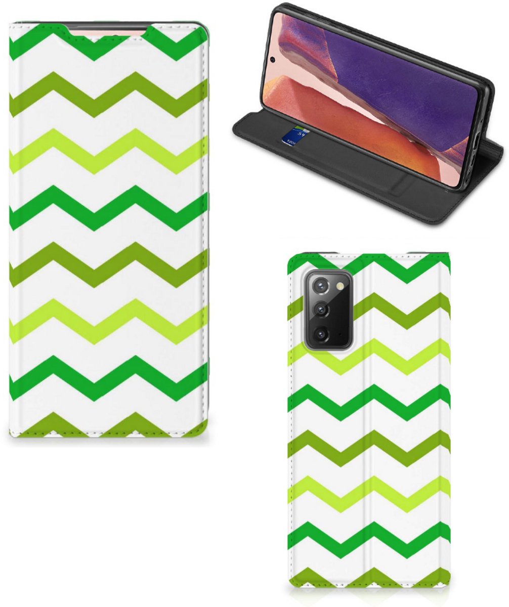 Samsung Galaxy Note20 Hoesje met Magneet Zigzag Groen
