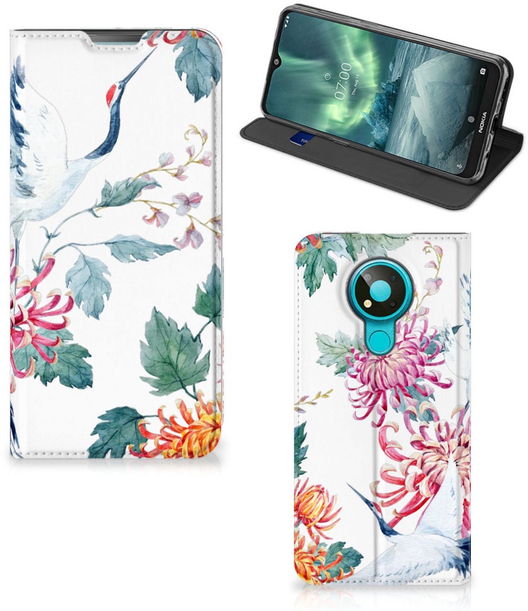Nokia 3.4 Hoesje maken Bird Flowers