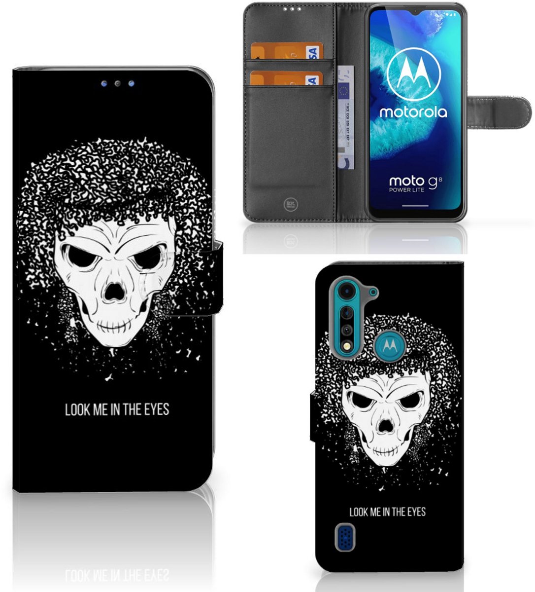 Telefoonhoesje met Naam Motorola G8 Power Lite Skull Hair