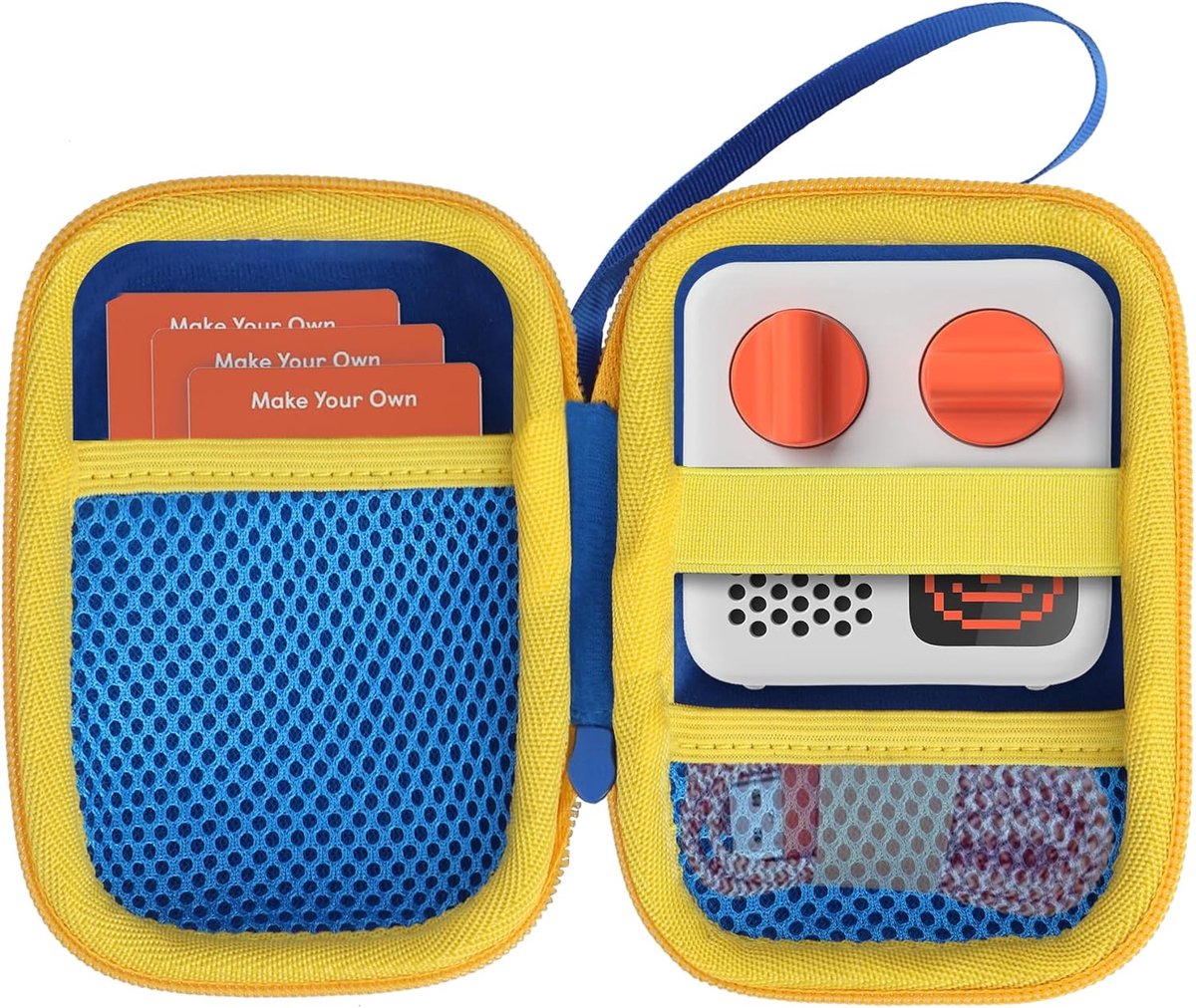 Harde Beschermcase voor Mini Kinderaudioplayer - Blauwe en Gele Kleur