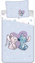 Disney Lilo & Stitch Dekbedovertrek Hart - Eenpersoons - 140 x 200 cm - Katoen
