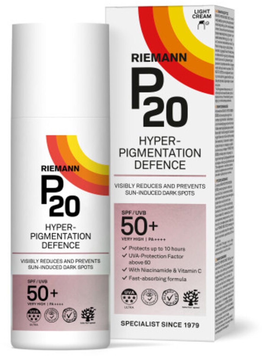 P20 Zonnebrand Gezicht Hyperpigmentation Defence SPF 50+ - 2 x 50 ml - Voordeelverpakking