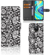 Portefeuille Xiaomi Redmi Note 9 Pro | Note 9S Etui pour Téléphone Fleurs Noires