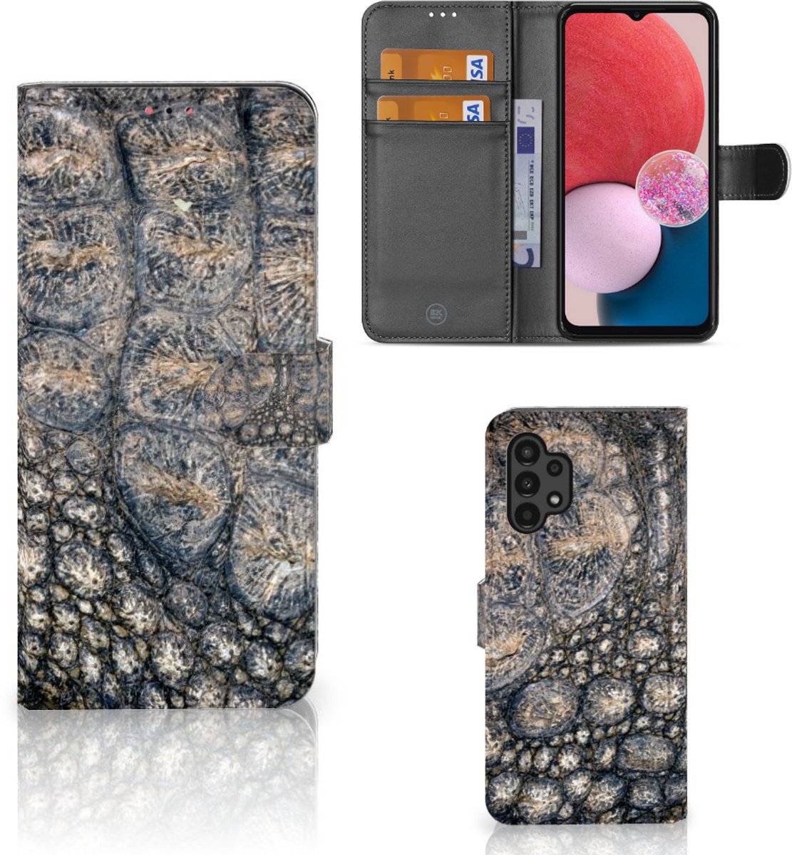 Samsung Galaxy A13 (4G) Telefoonhoesje met Pasjes Krokodillenprint