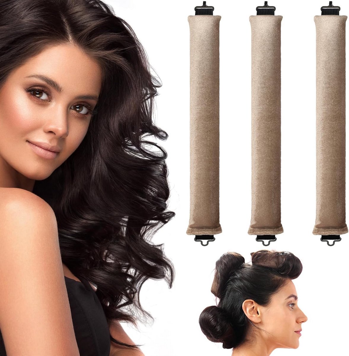 Hittevrije Krultang - Heatless Haarkruller voor Alle Haartypes (3 Stuks)