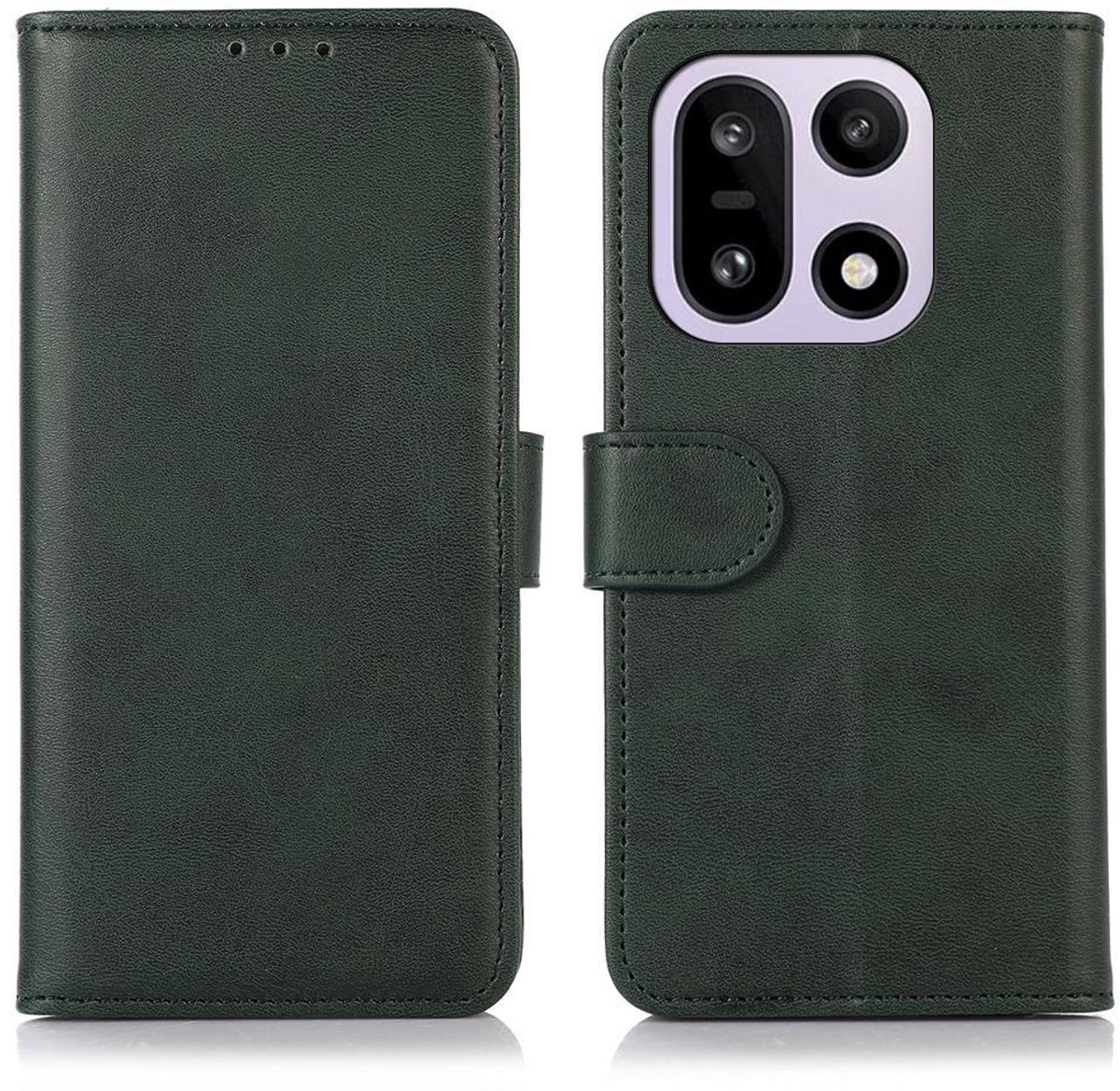 Mobigear Telefoonhoesje geschikt voor OnePlus 15 Hoesje | Mobigear Wallet Bookcase Portemonnee | Pasjeshouder voor 3 Pasjes | Telefoonhoesje voor Pinpas / OV Kaart / Rijbewijs - Groen
