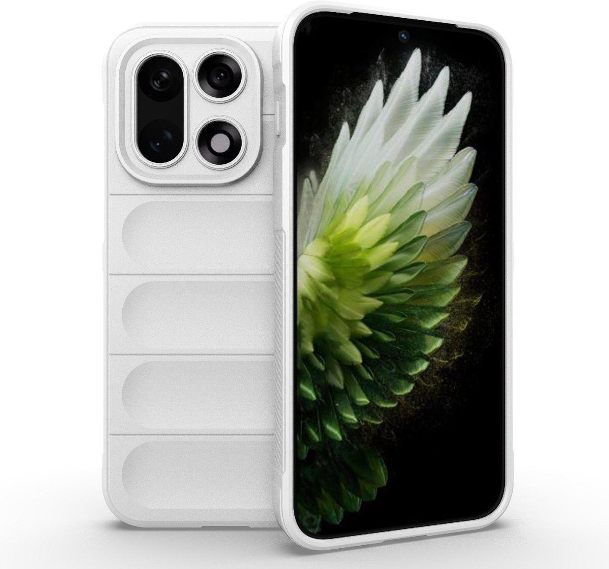 Mobigear Hoesje geschikt voor OnePlus 15 Telefoonhoesje Flexibel TPU | Mobigear Bumpy Backcover | 15 Case | Back Cover - Wit