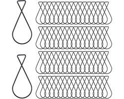 50x Zwarte Plafondhaken met Clips voor Tegel-/Spanplafonds - Stevige Hangers voor Decoratie