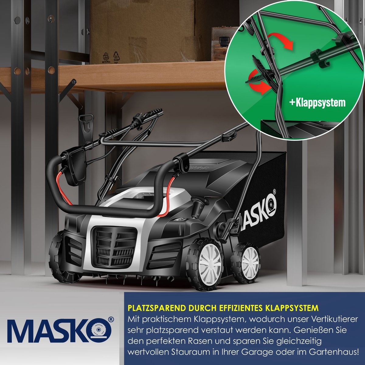 MASKO® Verticuteermachine 1800W 40cm thumbnail 3