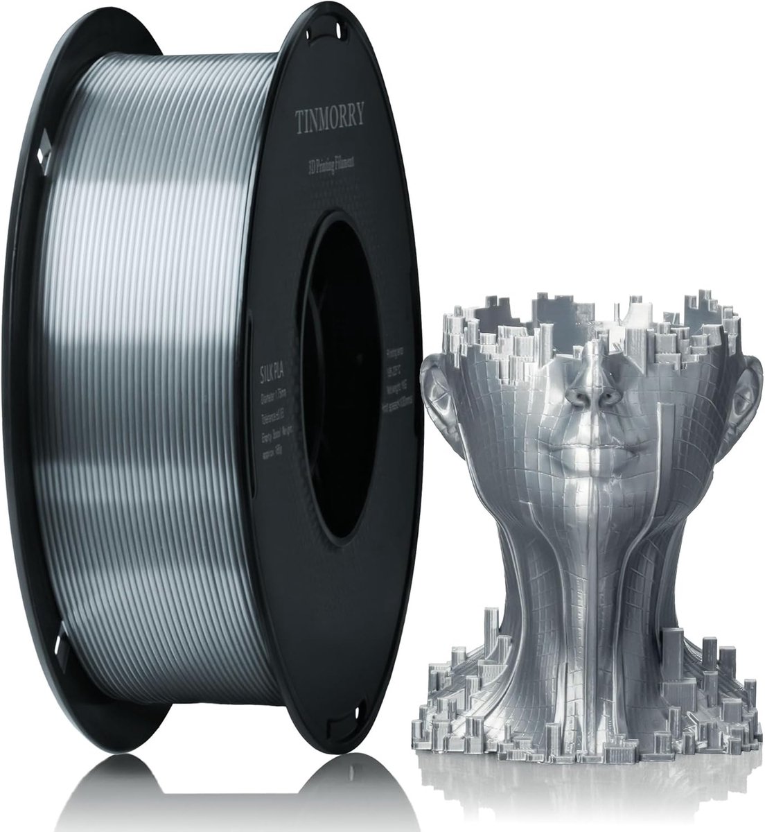 Zilver Zijdeglans PLA Filament 1.75mm 1kg voor 3D Printer