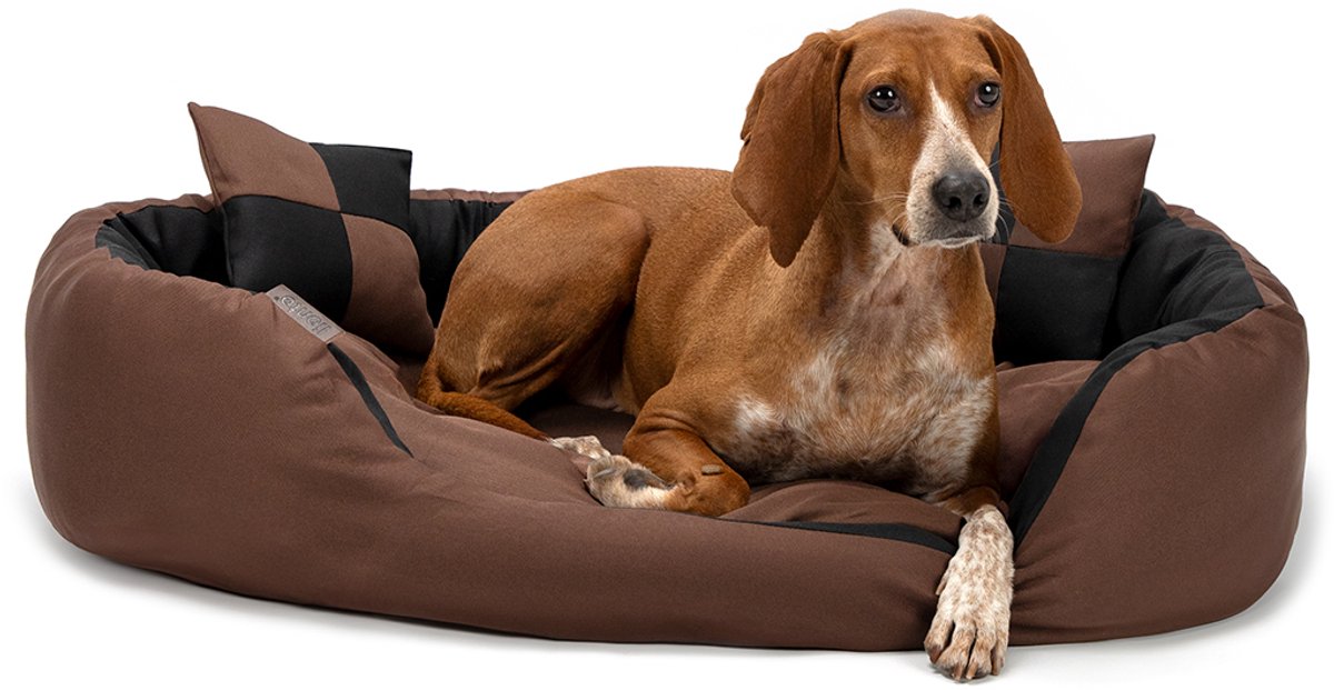 lionto Hondenbed omkeerbaar, waterafstotend & zacht, 85x70 cm zwart/bruin