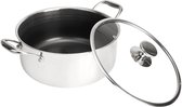 Herman den Blijker - Hybride pan Ø 28 cm - Inclusief deksel - 100% PFAS-vrij - Krasvrije keramische antiaanbaklaag - Geschikt voor inductie, oven en alle andere warmtebronnen - Vaatwasserbestendig