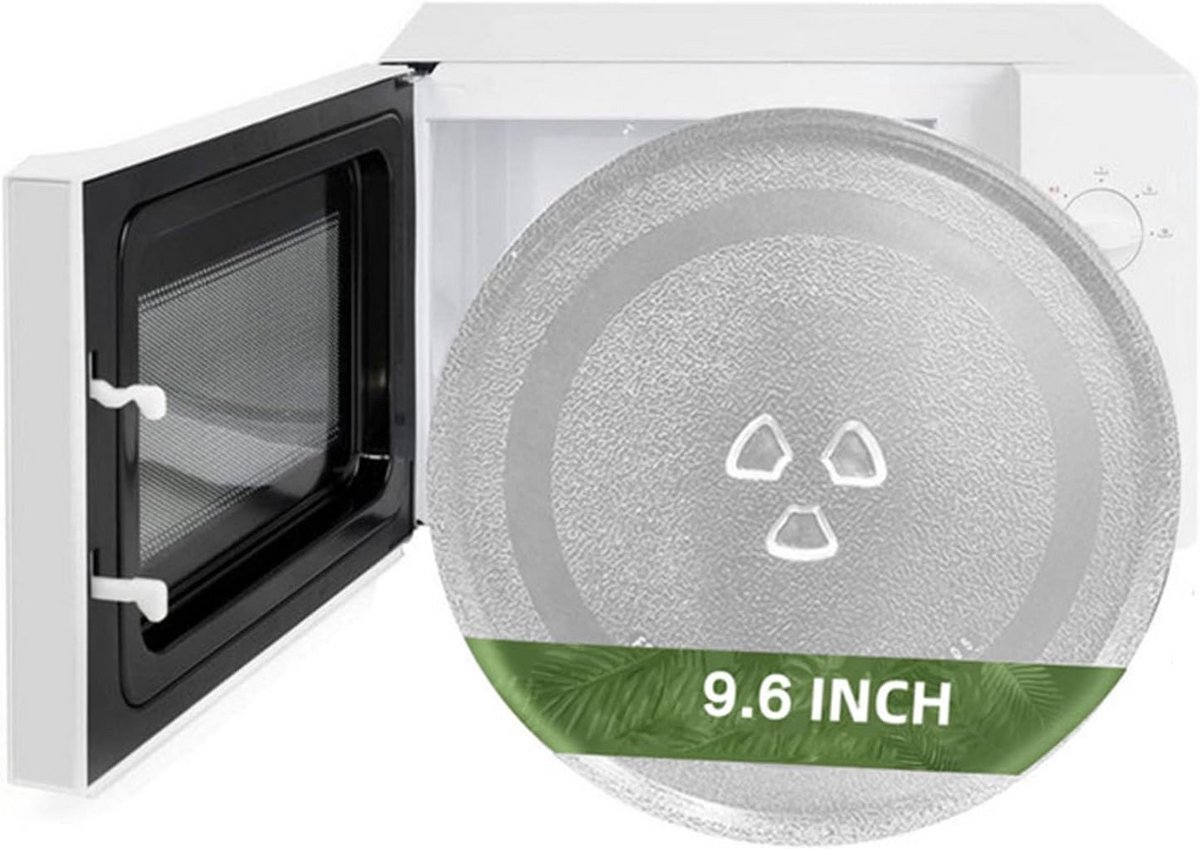 Universele Magnetron Glas Draaitafel Plaat Vervanging 24,5 cm met 3 Fixers