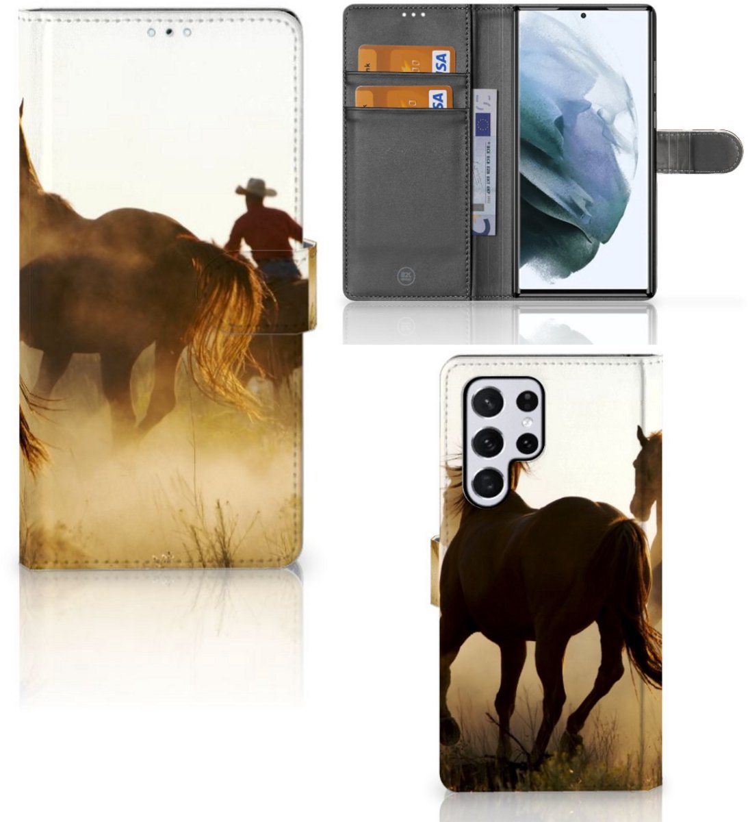 Samsung Galaxy S22 Ultra Telefoonhoesje met Pasjes Design Cowboy