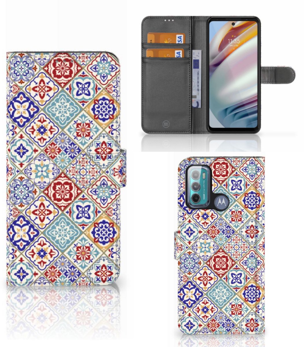 Motorola Moto G60 Bookcase Tiles Color