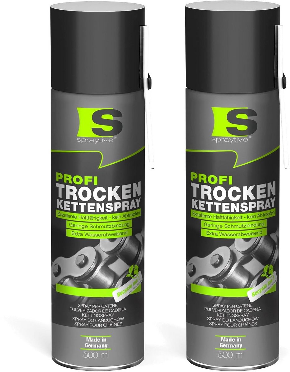 Professionele droogkettingspray 2 x 500 ml voor fiets, motorfiets en machines