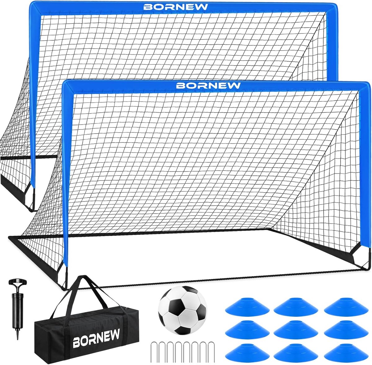 Kindervoetbaldoel voor Achtertuin - 2 Set Voetbalnetten 6x4 ft voor Peuters
