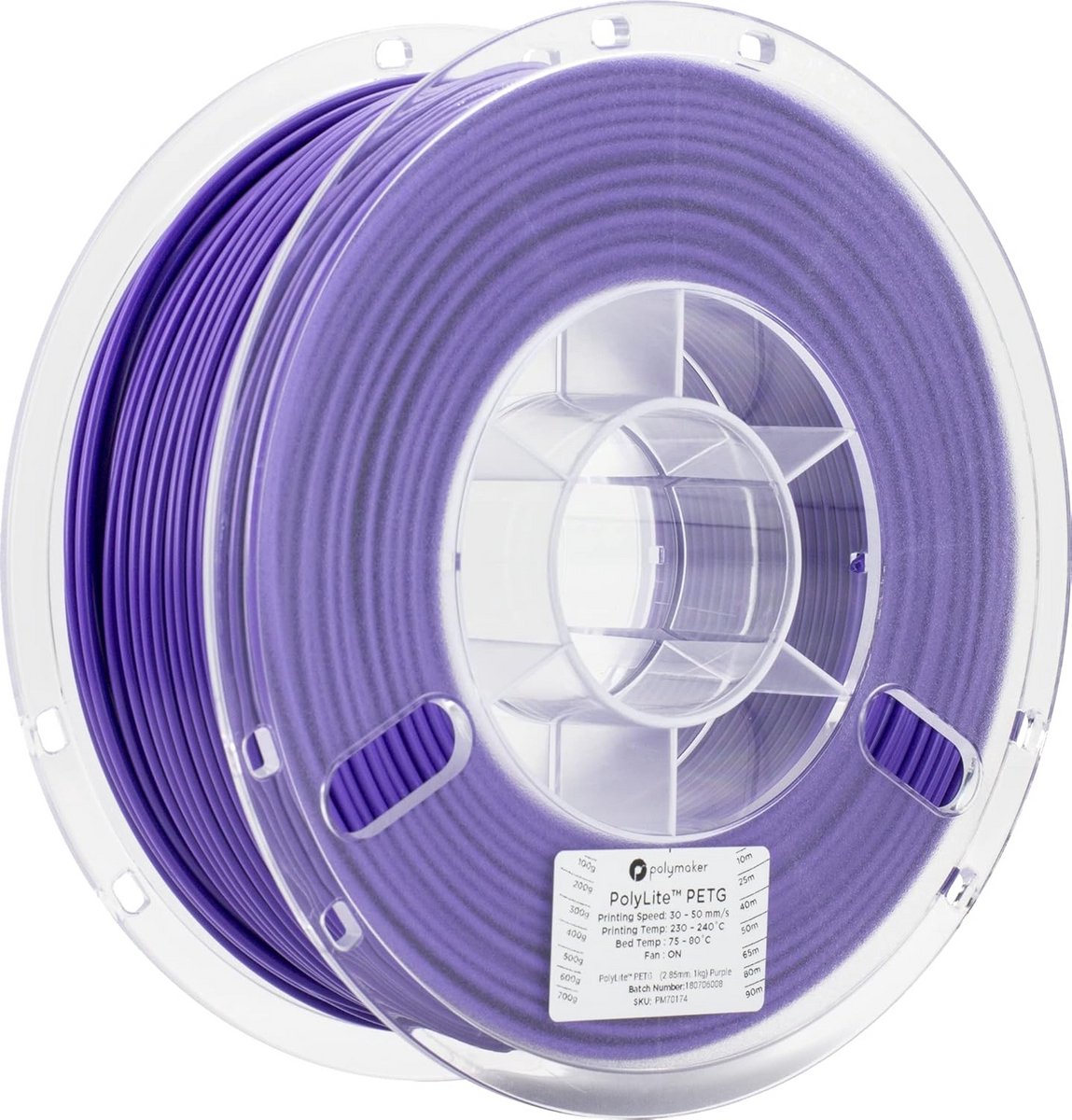 PETG filament 2.85 mm 1 kg - PolyLite violet - Hoge kwaliteit 3D-printmateriaal