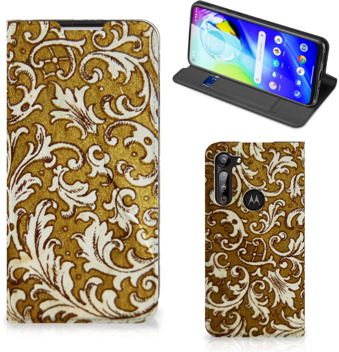 Telefoon Hoesje Motorola Moto G8 Power Barok Goud