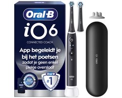 Oral-B iO 6S Elektrische Tandenborstel - Zwart - inclusief Reisetui, Opzetborstelhouder en extra Opzetborstel