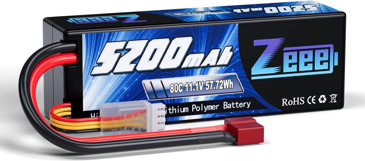 3S LiPo RC Accu 11.1V 80C 5200mAh Hardcase Batterij voor RC Voertuigen
