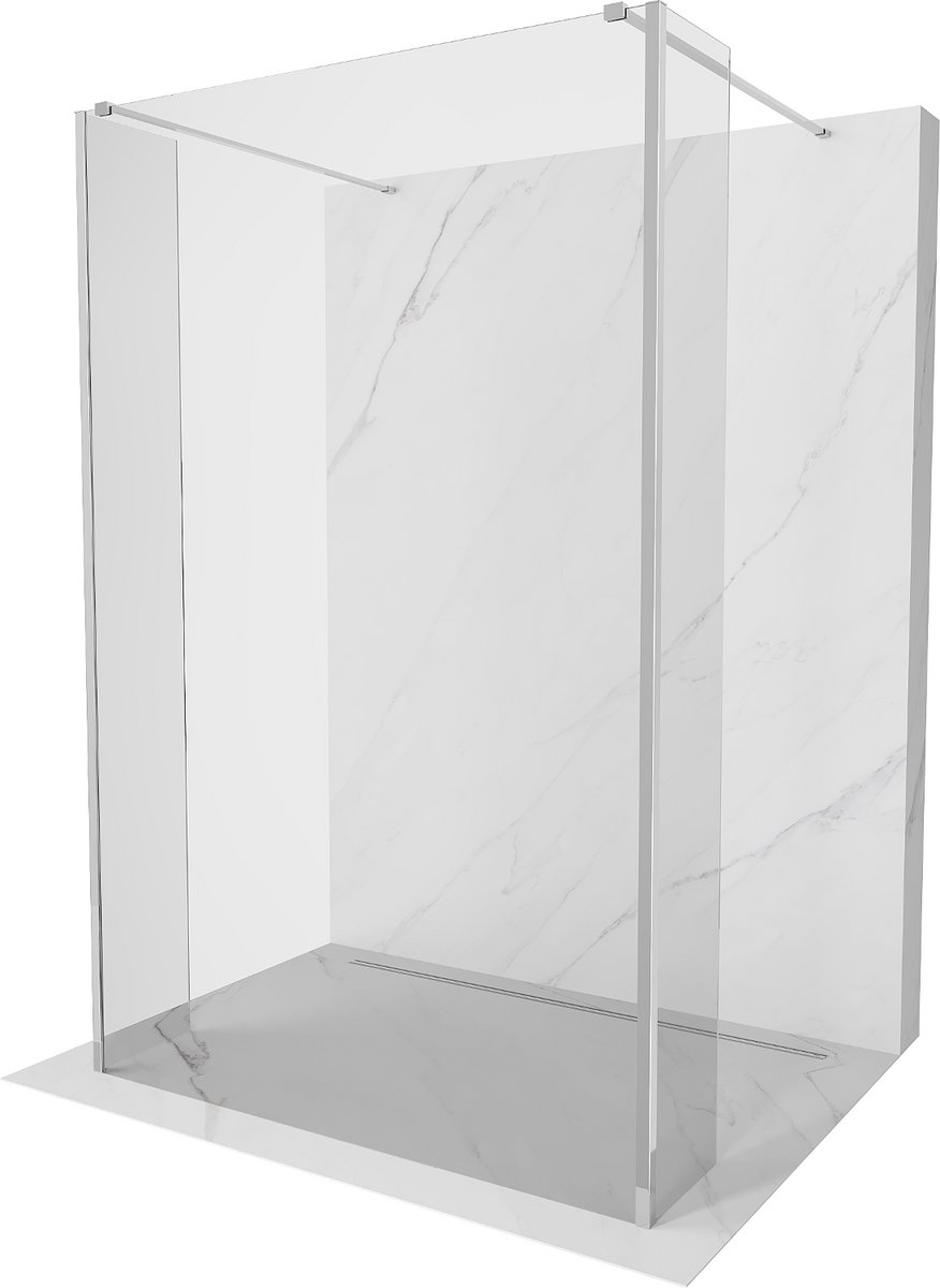 Mexen Kioto vrijstaande douchewand 90 x 30 x 30 , transparant, chroom - 800-090-030-222-01-00-030