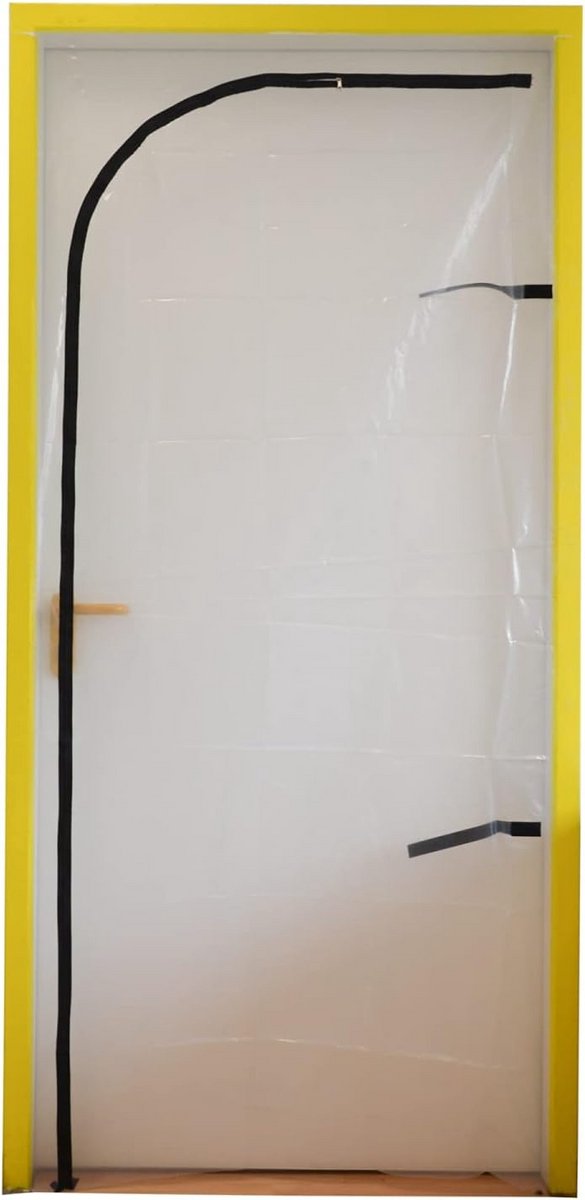 Stofwerende Deurfolie met Ritssluiting voor Drempelloze Doorgang 210x110 cm