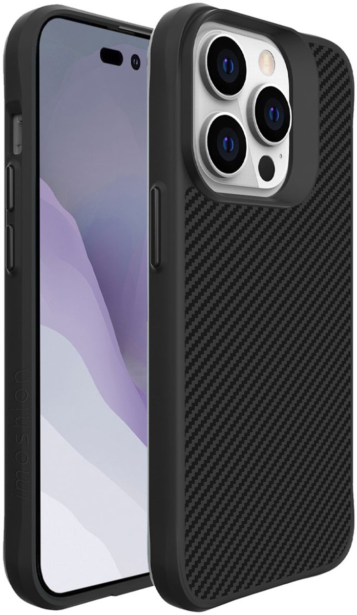 imoshion Hoesje - Geschikt voor Apple iPhone 14 Pro Max - Hybrid Carbon Case - Zwart