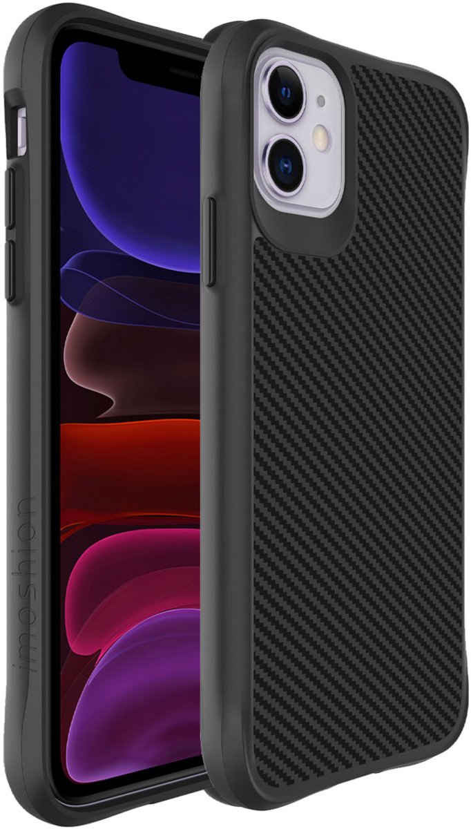 imoshion Hoesje - Geschikt voor Apple iPhone 11 - Hybrid Carbon Case - Zwart