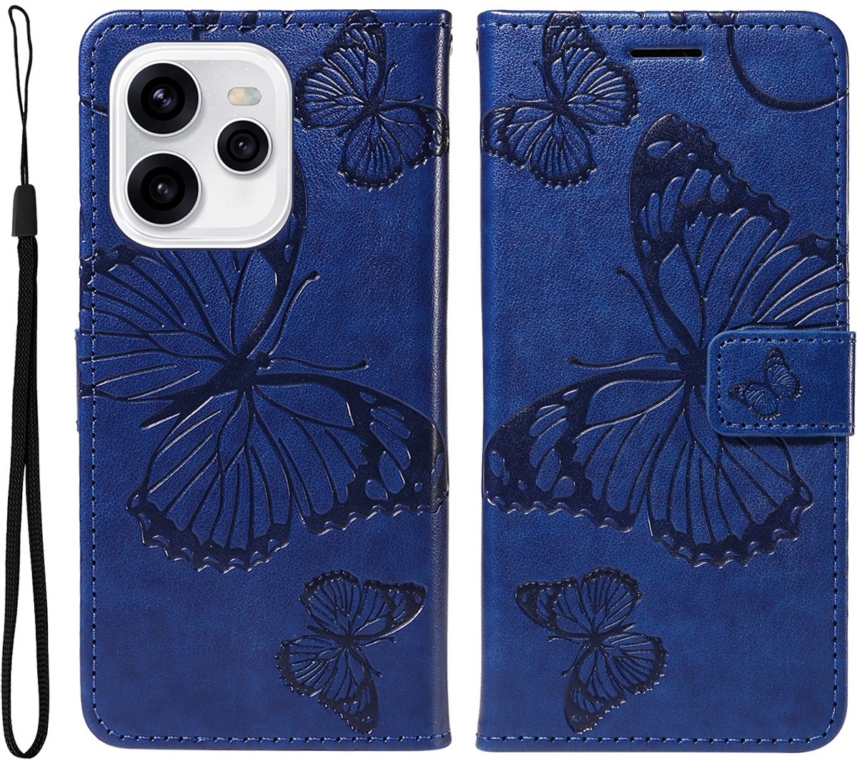 Coverup Hoesje - Geschikt voor OPPO Reno15 Hoesje - Coverup Vlinders Book Case - Blauw